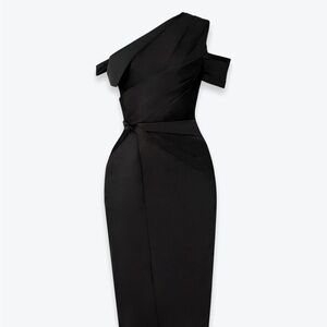 White Asymmetrical One-Shoulder Sheath Dress